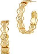 SAVVY CIE JEWELS Vintage Textured Hoop Earrings