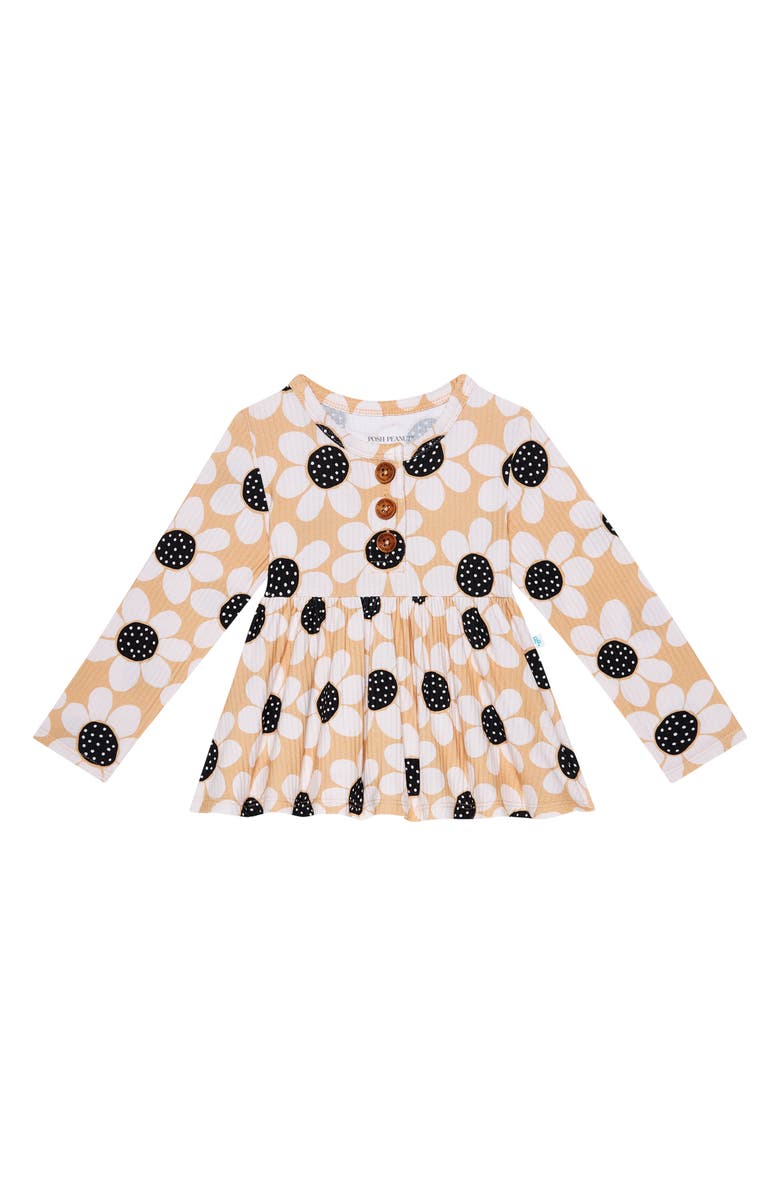 Posh Peanut Kids' Reagan Long Sleeve Henley Peplum Top & Bloomers, Alternate, color, 