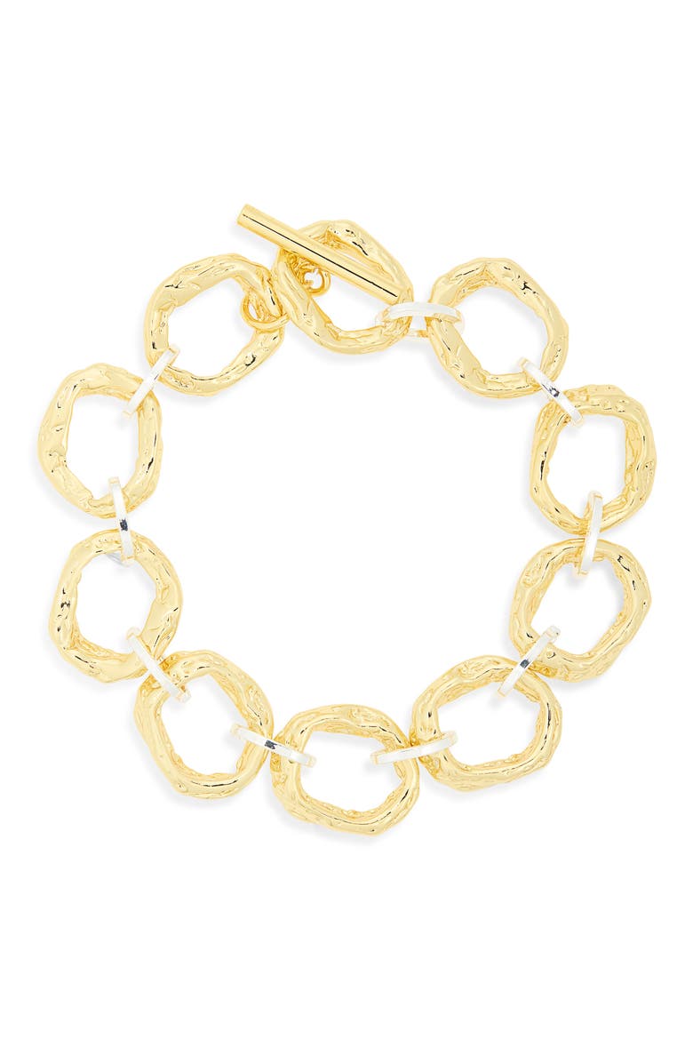 Two-Tone Chain Bracelet, Main, color, GOLD/SIL