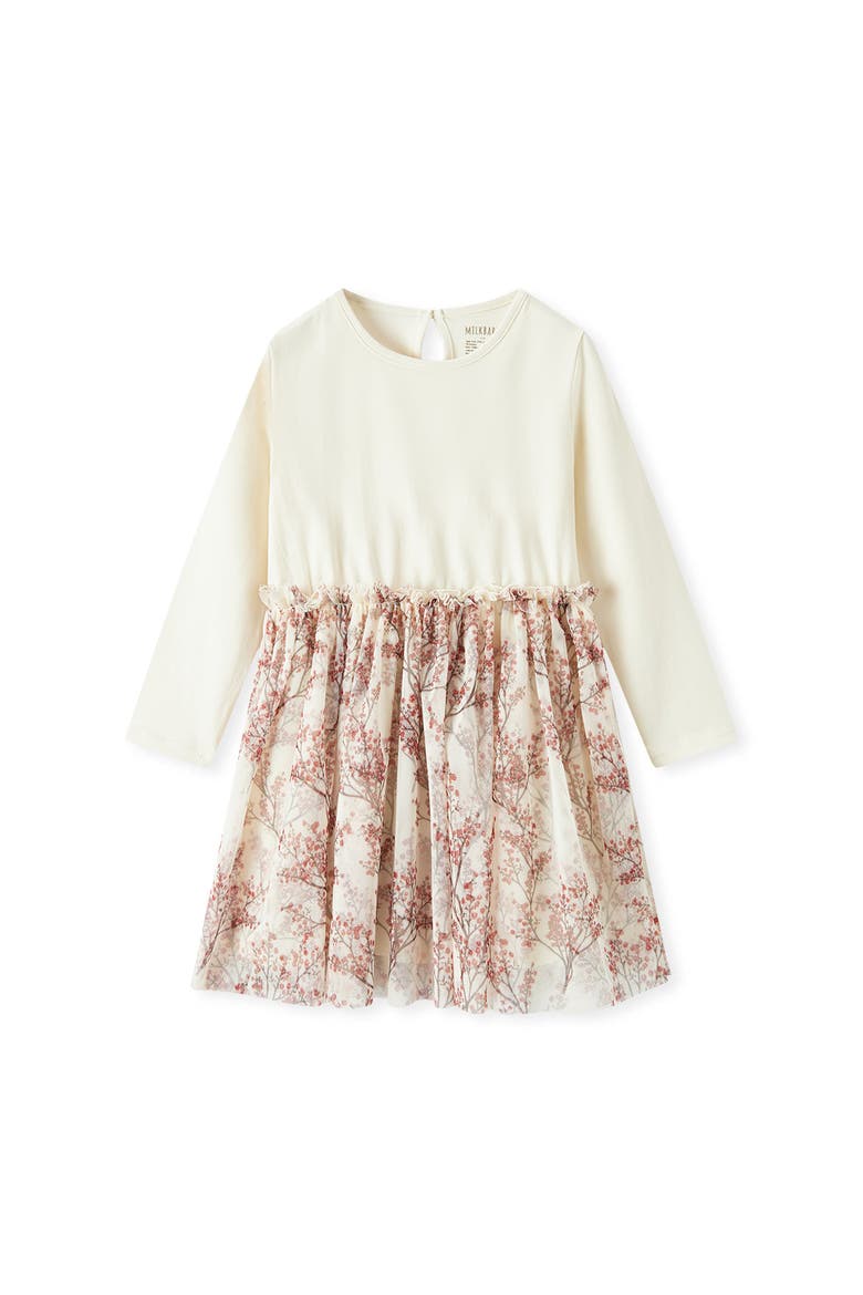 Cotton Stretch Long Sleeve Ballet Dress, Main, color, Winterberry