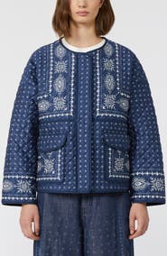 Weekend Max Mara Jader Bandana Print Quilted Cotton Jacket