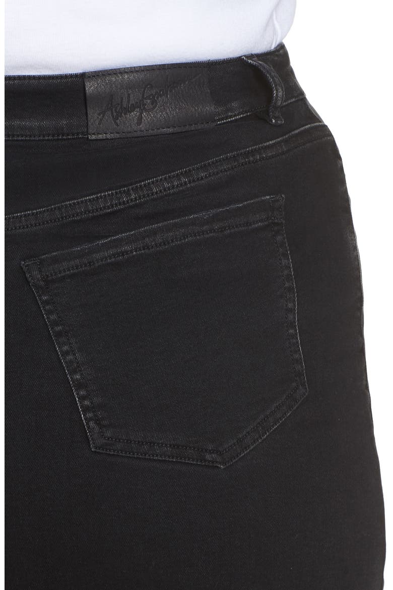Canoa Asymmetrical Denim Skirt, Alternate, color, BLACK 2