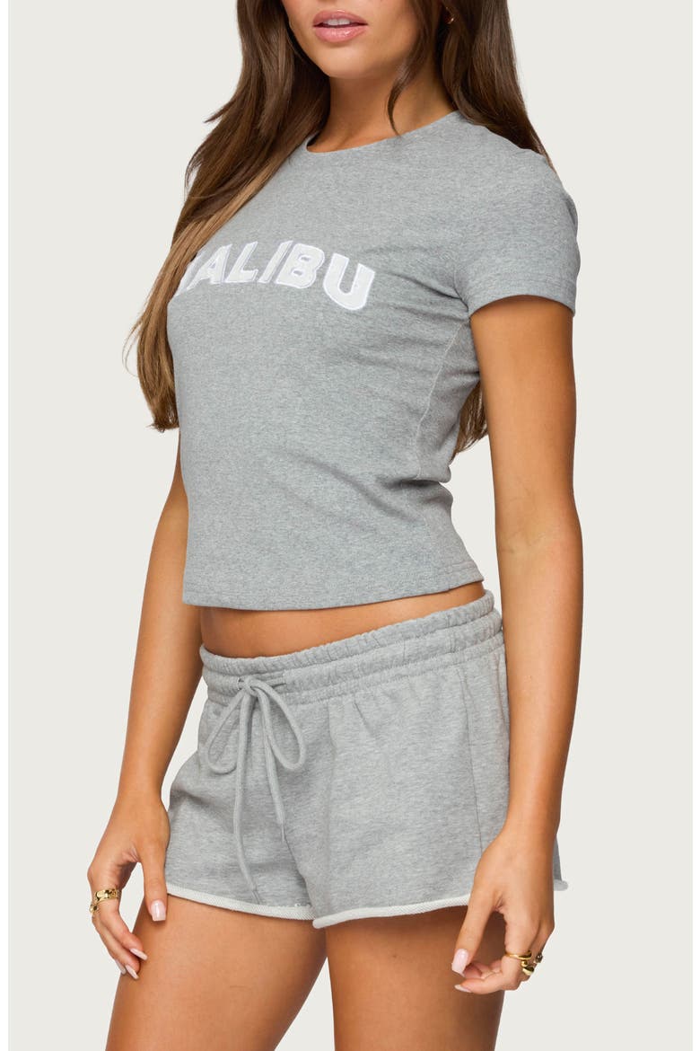 Malibu Embroidered Eyelet T-Shirt, Alternate, color, GRAY-MELANGE