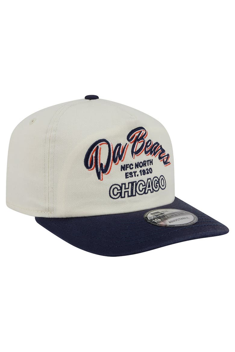 Men's New Era Cream Chicago Bears Script 19TWENTY Adjustable Hat, Alternate, color, Cream