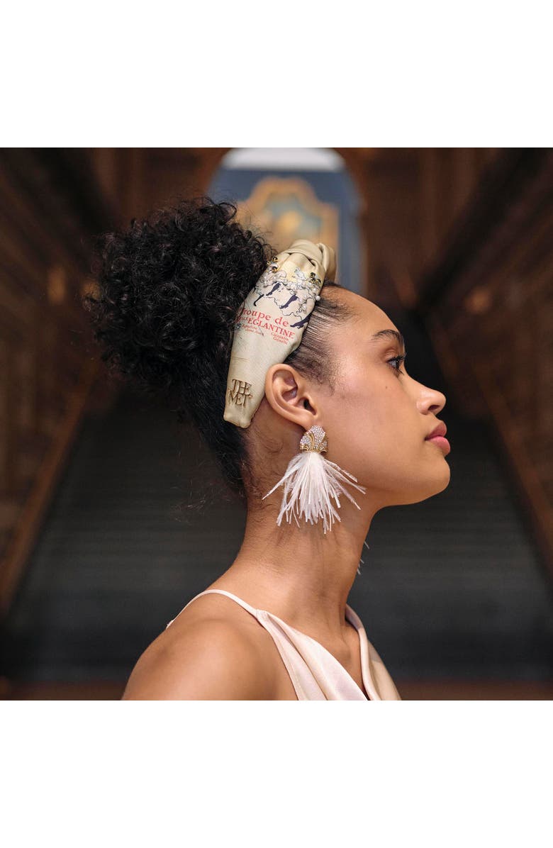 Lele Sadoughi The Met X Lele Toulouse Mlle Feather Earring, Alternate, color, Mademoiselle Eglantine 960