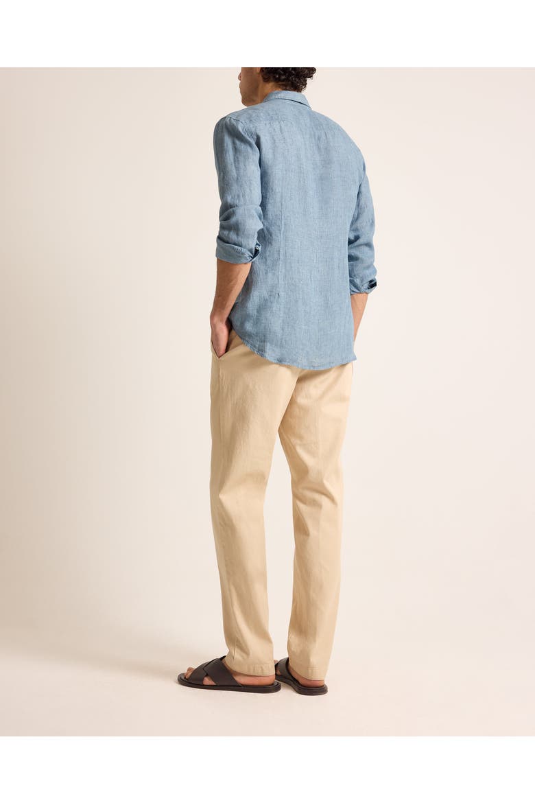 Giles Lino Tailored Fit Italian Linen Shirt, Alternate, color, AERO BLUE