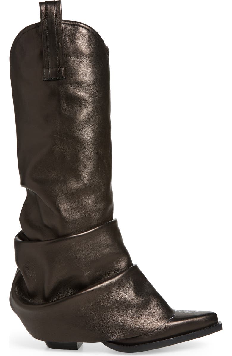R13 Leather Sleeve Cowboy Boot, Alternate, color, Black Leather