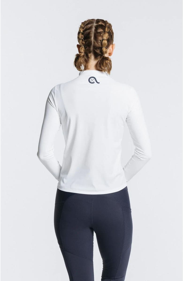 AVI Pickleball Volley Zip Long Sleeve, Alternate, color, White Lotus