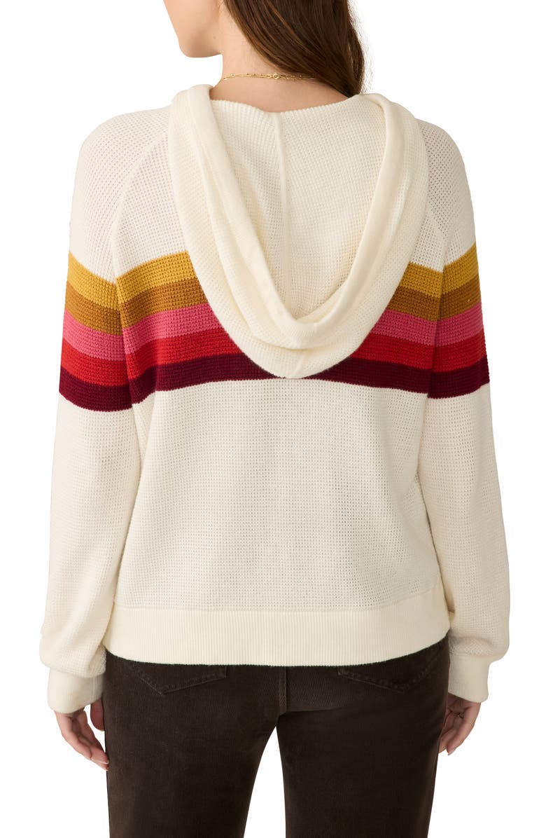 Faherty Throwback Organic Cotton & Cashmere Sweater Hoodie, Alternate, color, Golden Trek Stripe