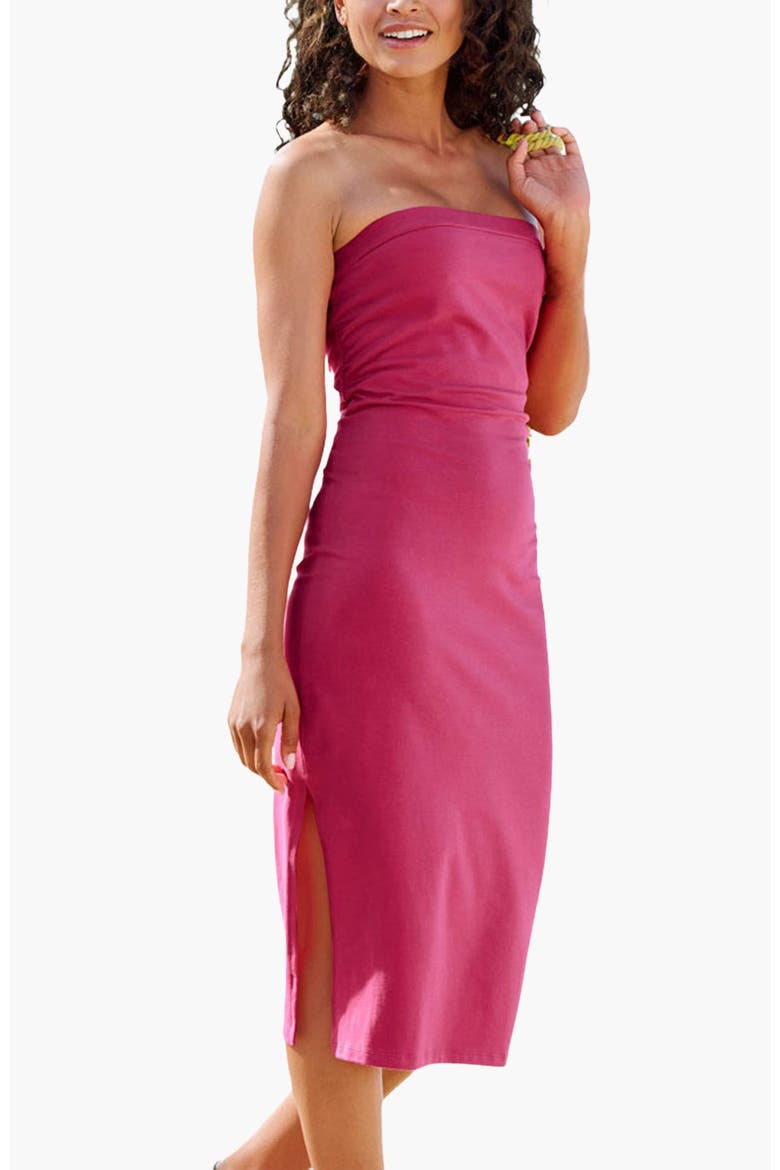 Strapless Back Cutout Dress, Main, color, Fuchsia