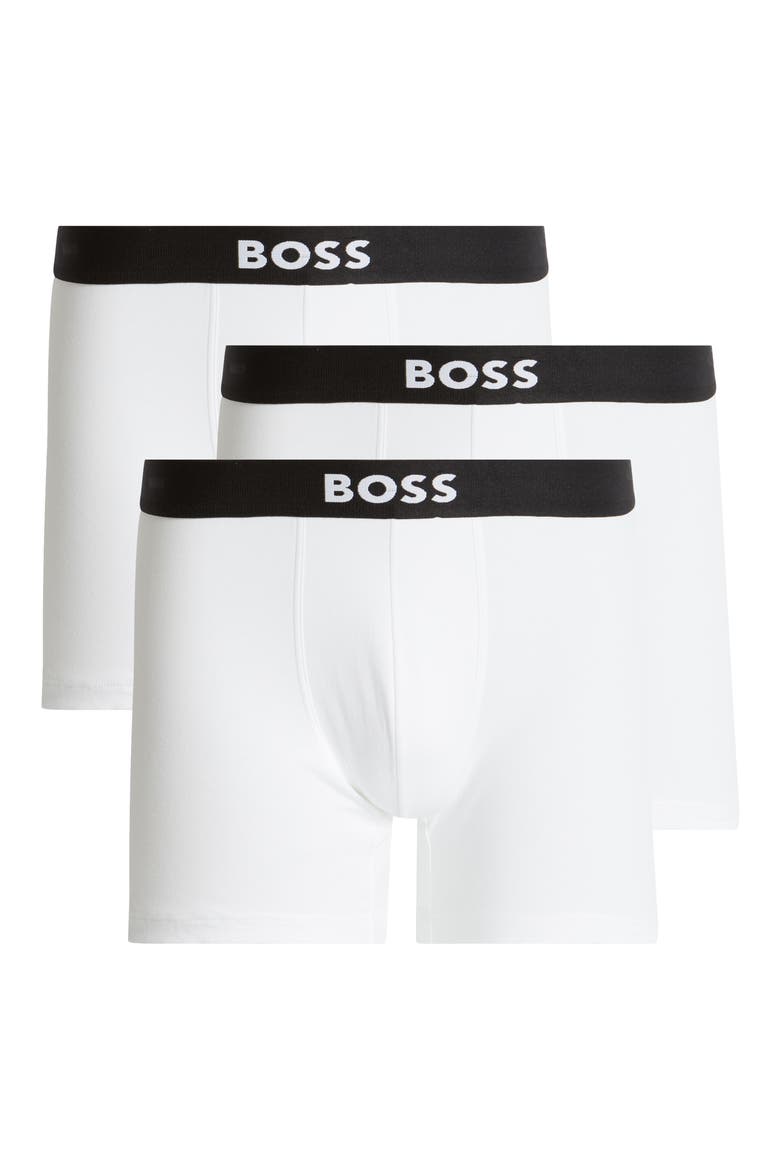 3-Pack ONE Stretch Cotton Boxer Briefs, Main, color, WHITE
