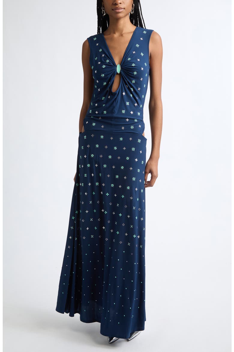 rabanne jersey dress Embellished Maxi (Women) 211A93203011DARKGREEN