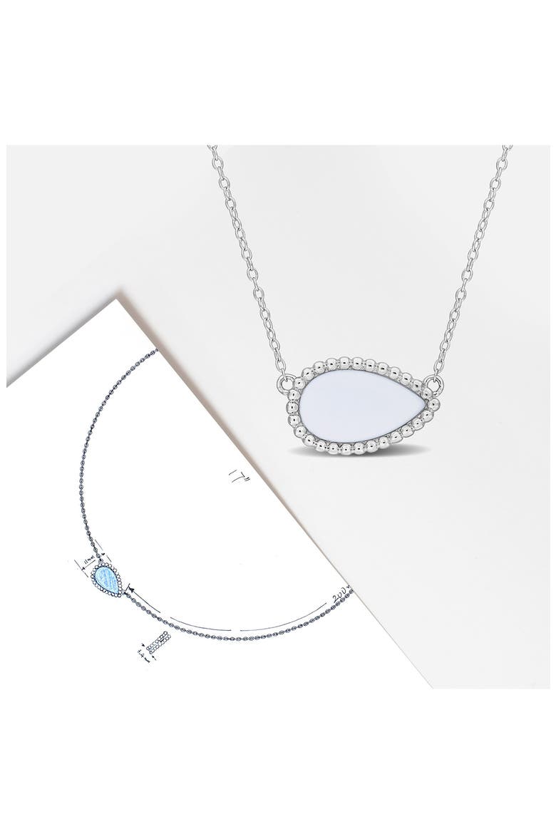 Pear Cut Semiprecious Stone Pendant Necklace, Alternate, color, WHITE