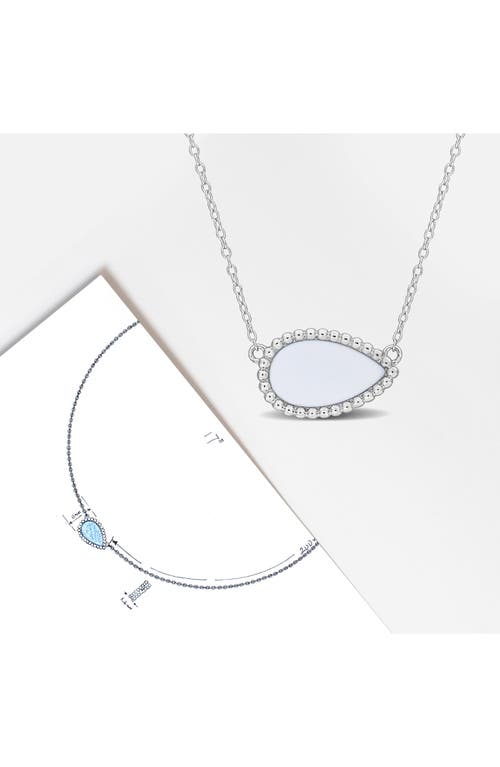 Delmar Pear Cut Semiprecious Stone Pendant Necklace In White