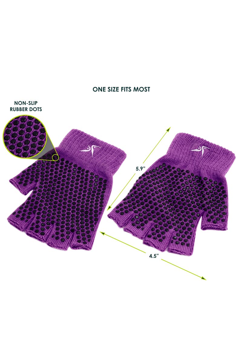 ProsourceFit Grippy Yoga Gloves, Alternate, color, Purple
