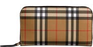 Burberry Elmore Vintage Check Leather Zip Around Wallet