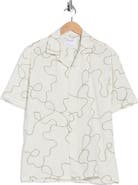 DENIM AND FLOWER Abstract Print Textured Camp Shirt