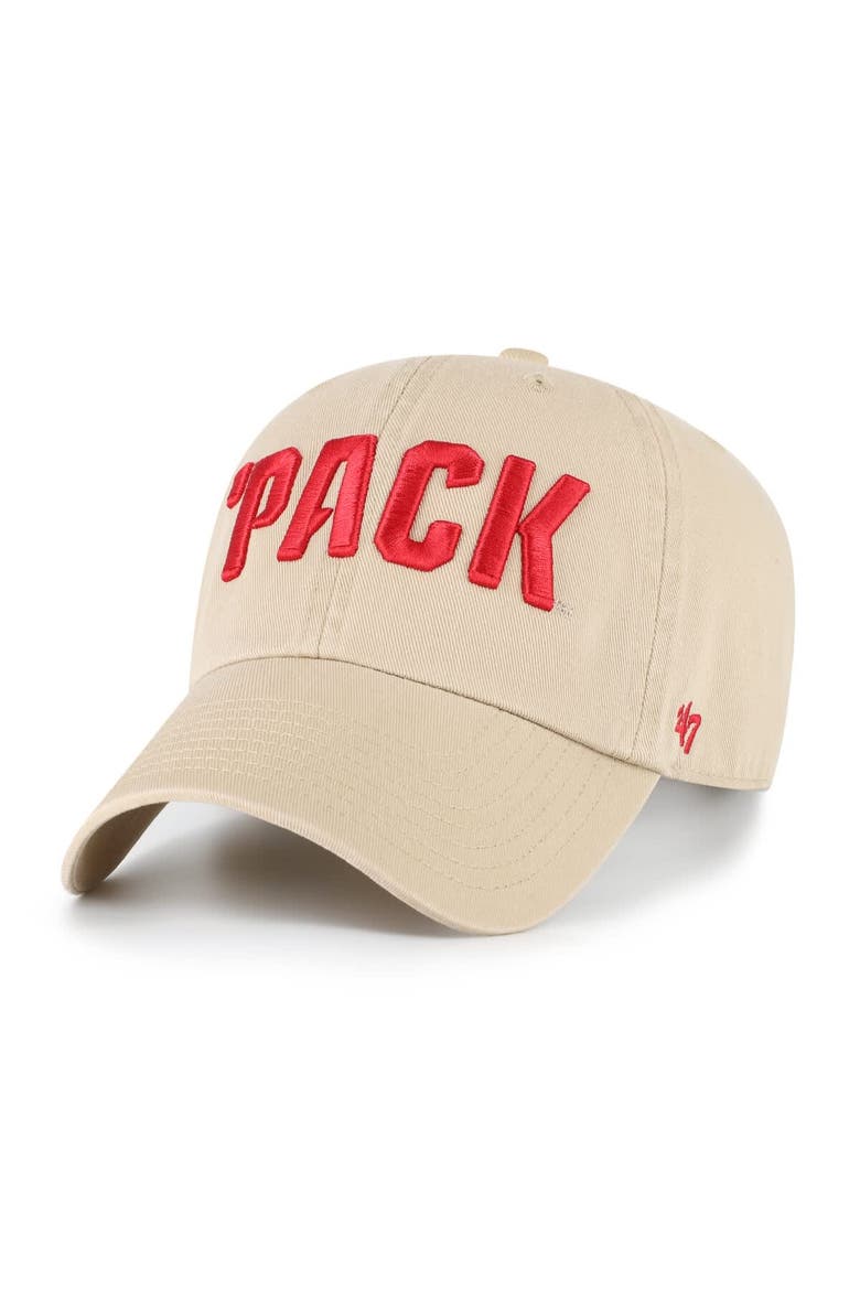 Men's '47 Khaki NC State Wolfpack Clean Up Adjustable Hat, Main, color, Khaki