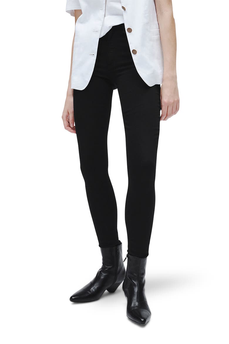Nina High Waist Skinny Jeans, Main, color, BLACK