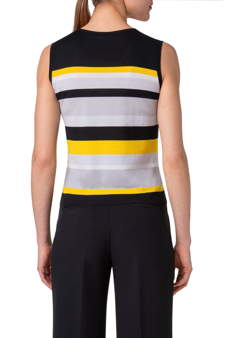 Multicolor Stripe Merino Wool Sweater Tank, Alternate, color, BLACK-YELLOW-TIN