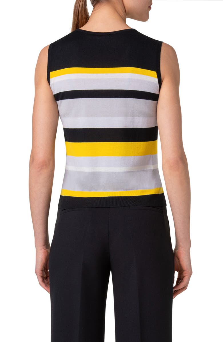 Akris punto Multicolor Stripe Merino Wool Sweater Tank, Alternate, color,