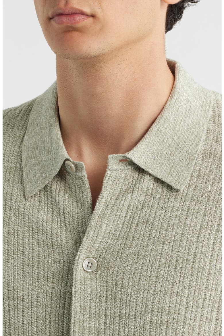 Nolan 6695 Organic Cotton Polo Cardigan, Alternate, color, SAGE MOULINE