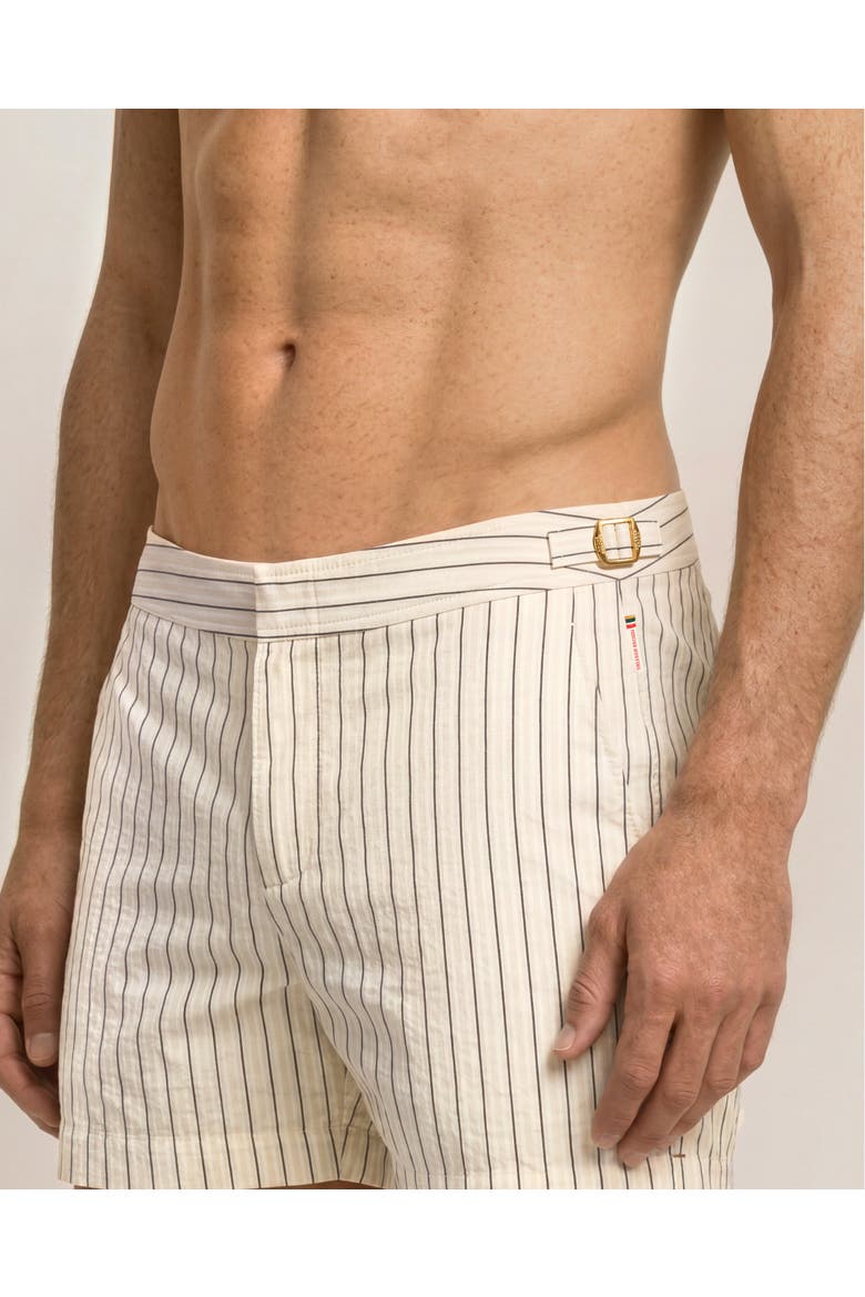 Setter Seersucker Shorter Length Tailored  Swim Shorts, Alternate, color, LATTE