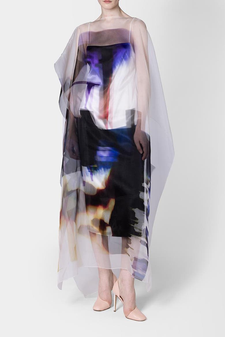 Eren Floaty Organza Overlay Shift Dress, Alternate, color, Photomix Violet