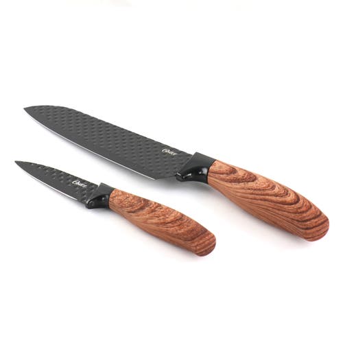 Oster Gunderson 2 Piece Black Stainless Steel Cutlery Set In Brown