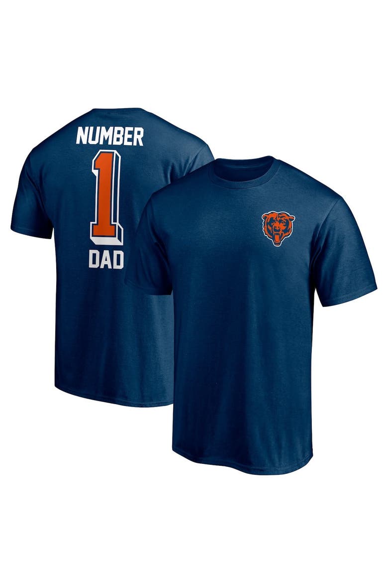 Men's Fanatics Branded Navy Chicago Bears #1 Dad T-Shirt, Main, color, Navy