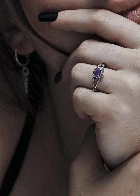 Devotion Sterling Silver Amethyst Ring