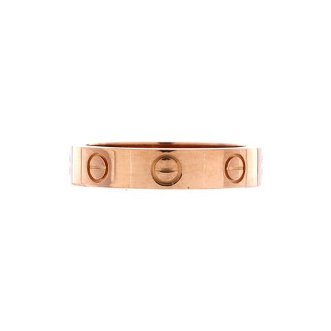 Love Wedding Band 1 Diamond Ring 18K Rose Gold with Diamond