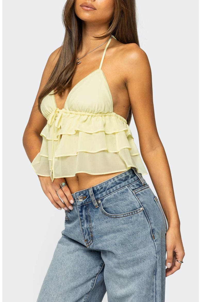 トップス holiday super fine ruffle tops loophole Zephi Split Front Ruffle Top (Women) | Nordstrom