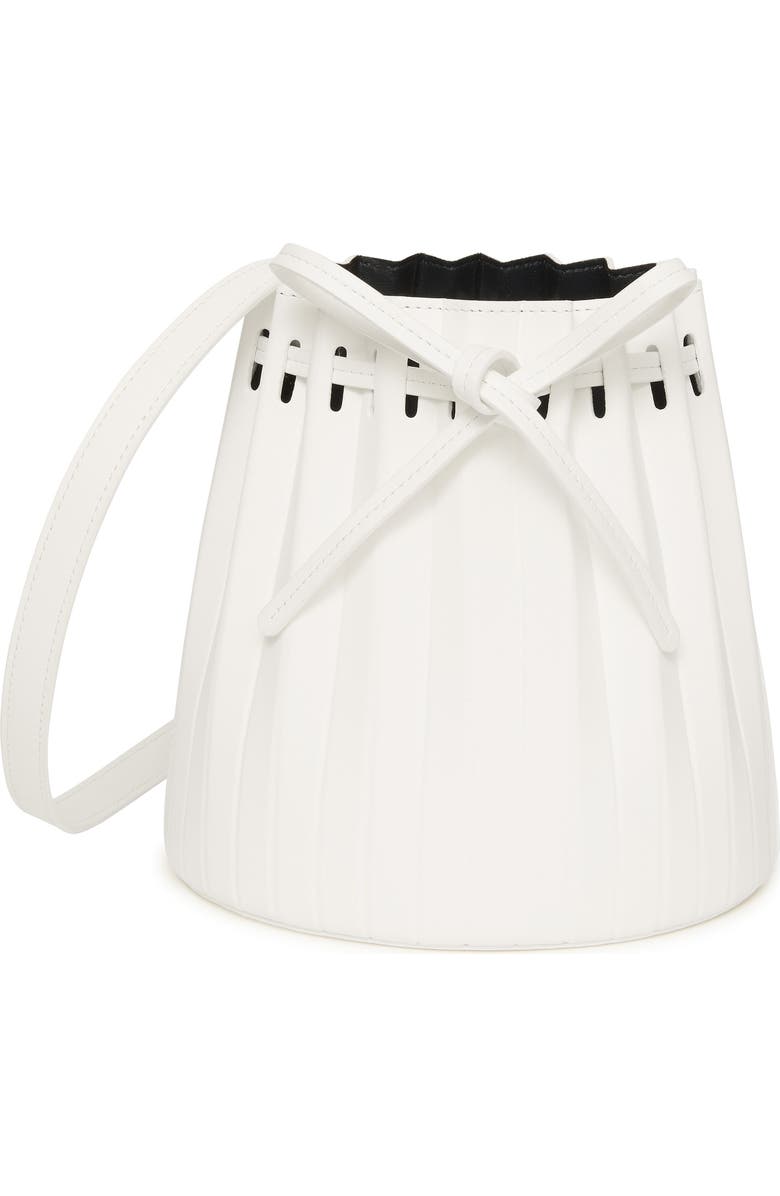 Mansur Gavriel Mini Pleated Leather Bucket Bag, Main, color,