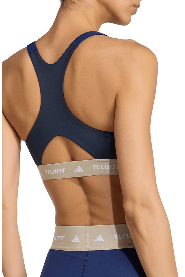 Techfit Colorblock Mesh Racerback Sports Bra, Alternate, color, DARK BLUE/ LEGEND INK