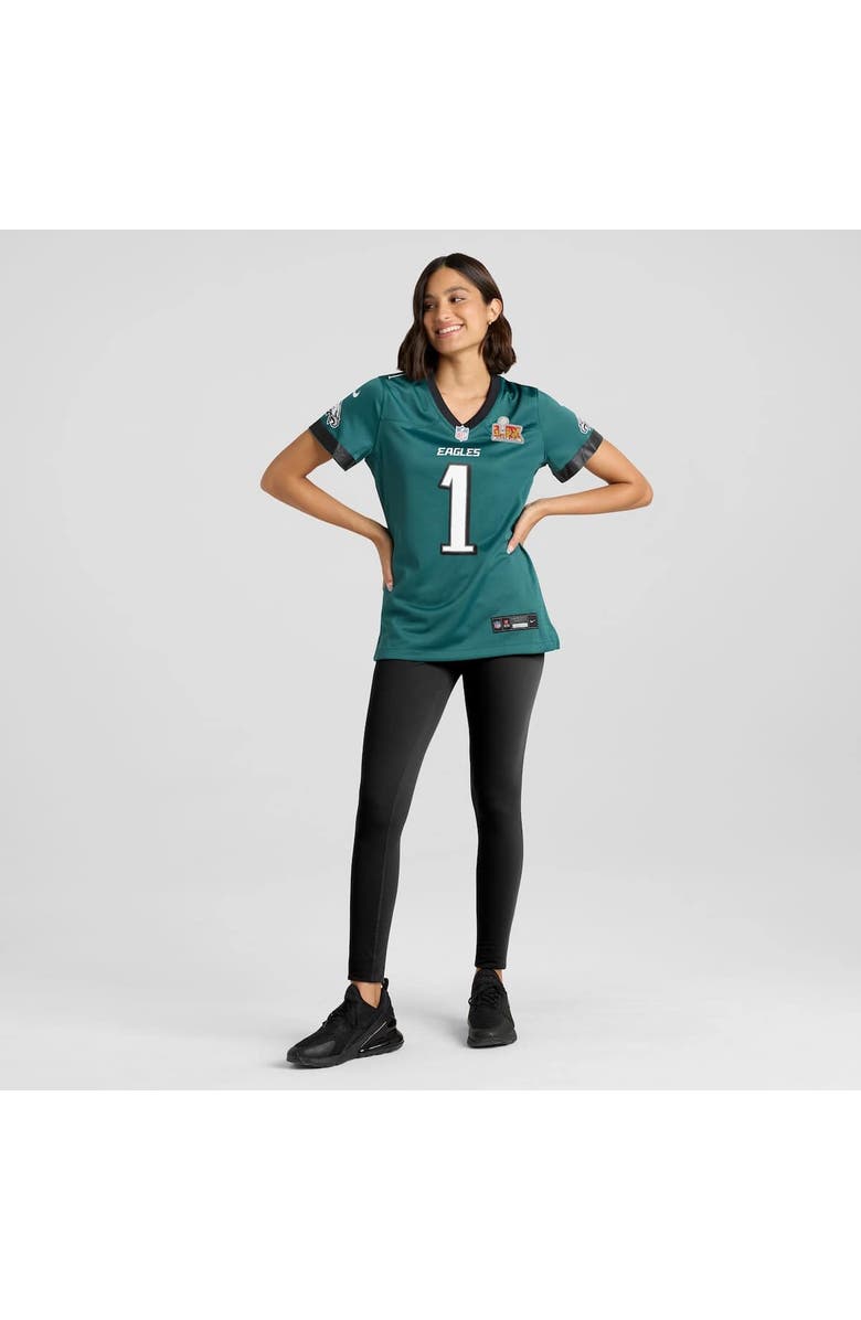 Nike Women's Nike Jalen Hurts Midnight Green Philadelphia Eagles Super Bowl LIX Game Player Jersey, Alternate, color,