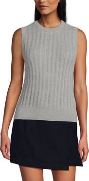 Lands' End Cotton Pointelle Shell Sweater