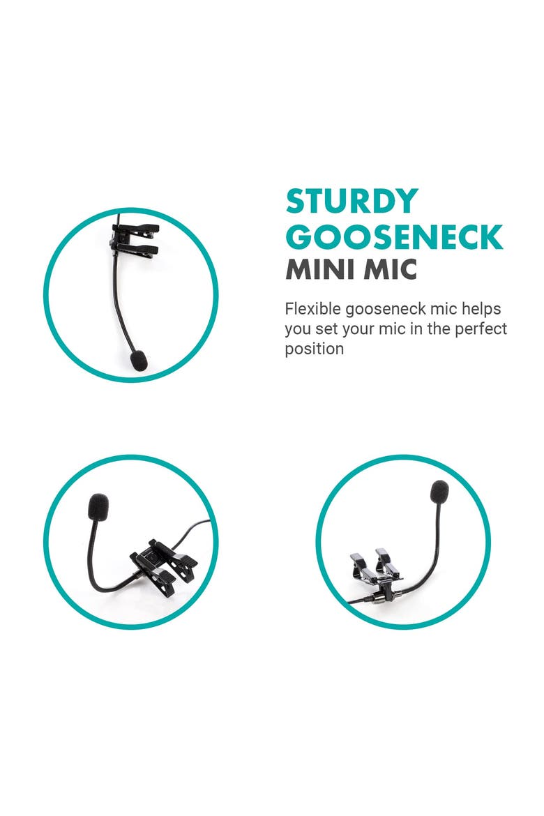 ACM400 Flexible Gooseneck Omnidirectional Microphone for Motovlogging, Alternate, color, Black