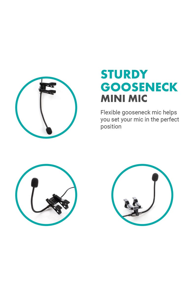 MOVO ACM400 Flexible Gooseneck Omnidirectional Microphone for Motovlogging, Alternate, color, Black