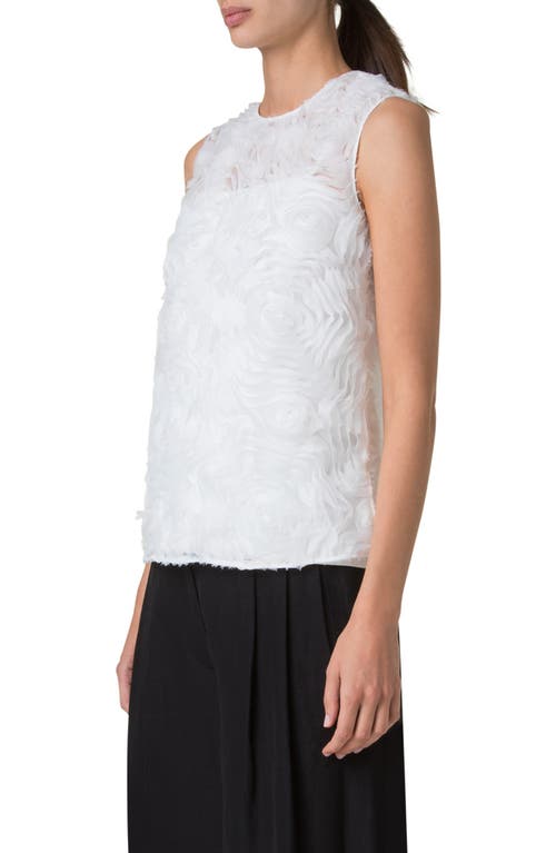 Akris Punto Carnation Silk Tulle Sleeveless Top In Cream