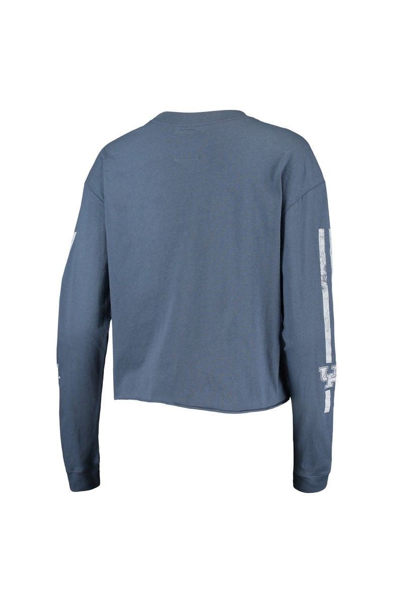 LEAGUE COLLEGIATE WEAR Women's League Collegiate Wear Navy Kentucky Wildcats Clothesline Cotton Midi Crop Long Sleeve T-Shirt, Alternate, color,
