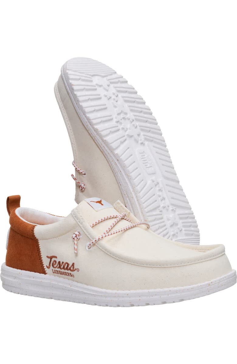 Hey Dude Men's Hey Dude White/Texas Orange Texas Longhorns Wally Casual Slip-On Shoes, Alternate, color,