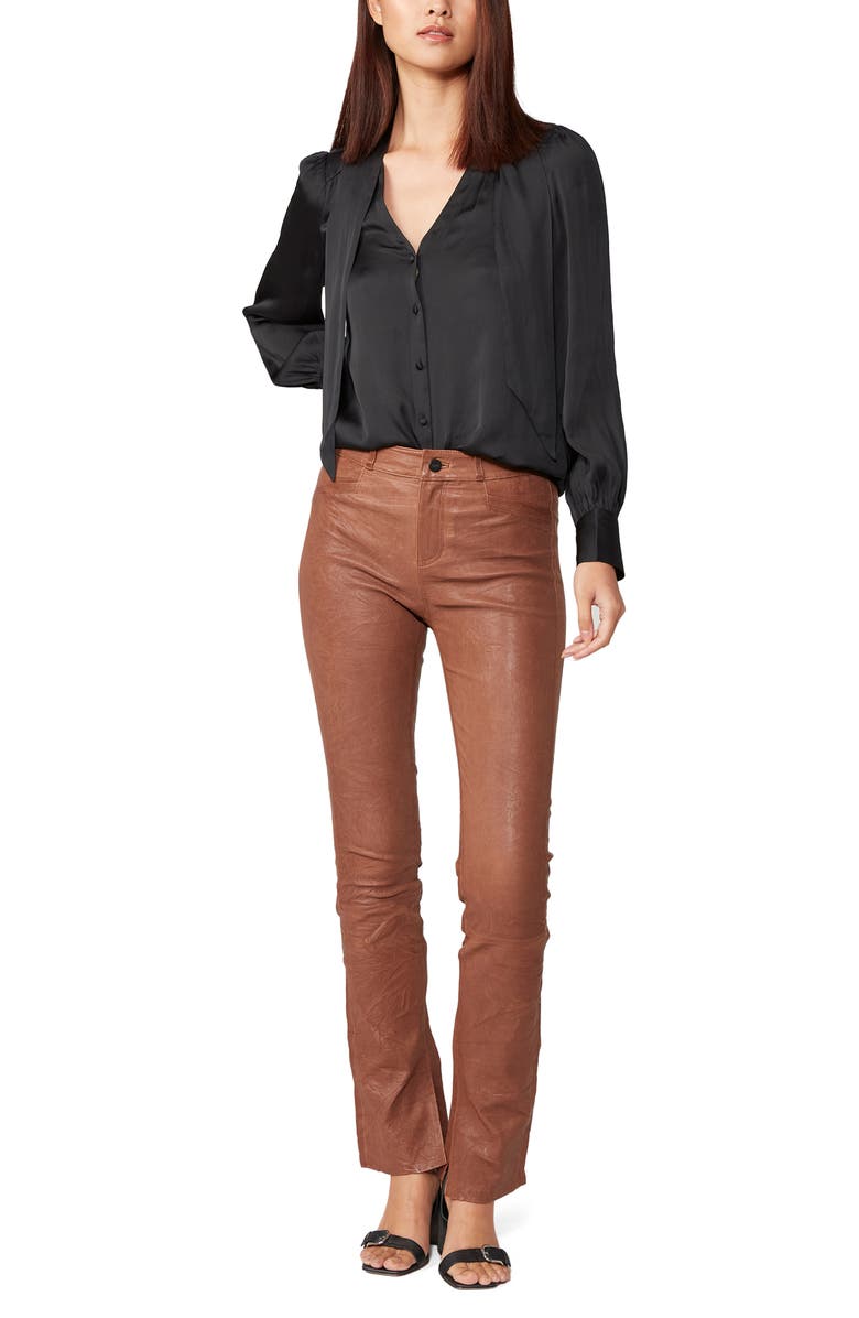 PAIGE Cleobelle Tie Neck Blouse, Alternate, color, Black