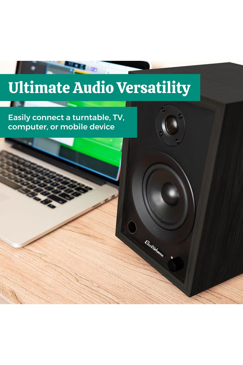 McKinley 2.0 Stereo Powered Bluetooth Bookshelf Speakers, Alternate, color, Black