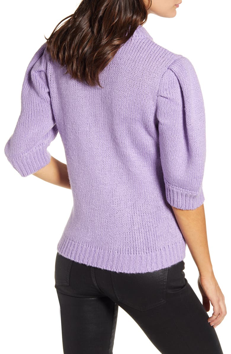 English Factory Puff Sleeve Sweater, Alternate, color,