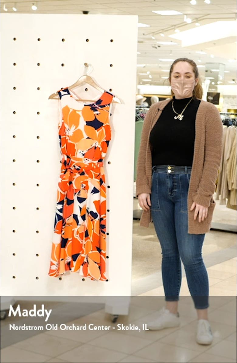 Floral Belted Fit & Flare Midi Dress, sales video thumbnail