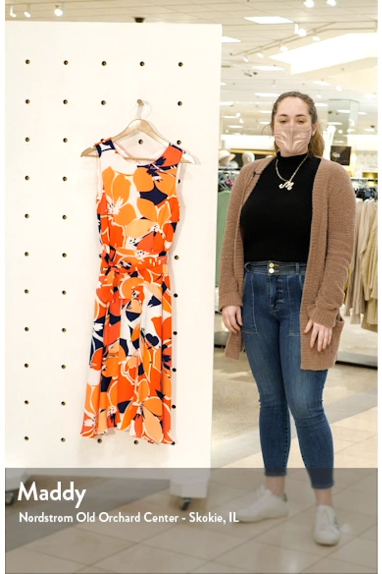 Floral Belted Fit & Flare Midi Dress video