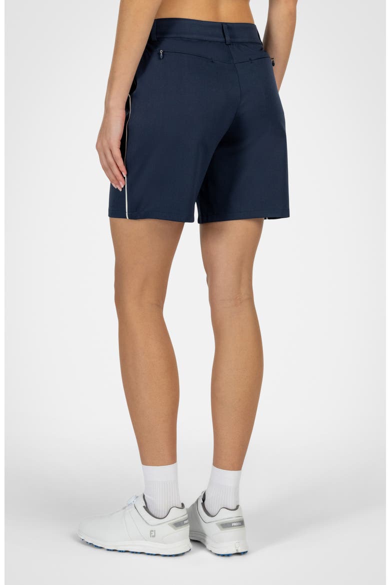 Courseluxe Performance High Waist Shorts, Alternate, color, NAVY