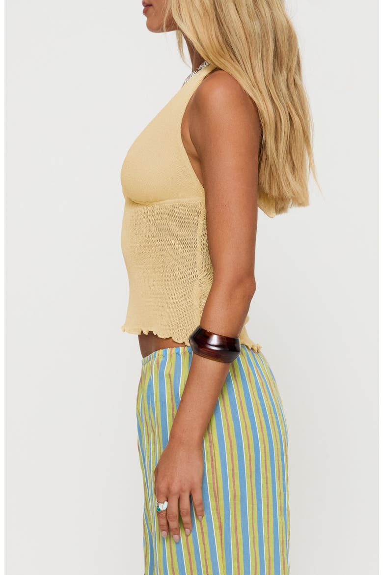 Leam Butter Halter Top, Alternate, color, BUTTER