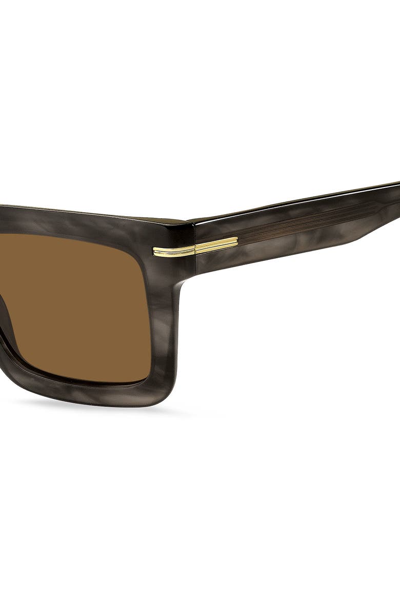 BOSS 51mm Square Sunglasses, Alternate, color, Grey Horn